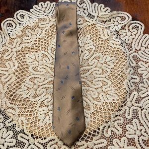 Vintage Oscar de la Renta Silk Tie Brown and Blue
